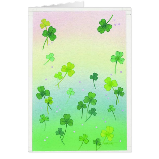 St. Patricks Day pastel customisable card (Front)