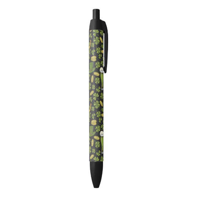 St. Patrick's Day Pattern Black Ink Pen (Bottom (Vertical))
