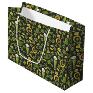 St. Patrick's Day Pattern Large Gift Bag