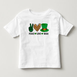 St Patrick's Day  Peace Love Irish Toddler T-Shirt