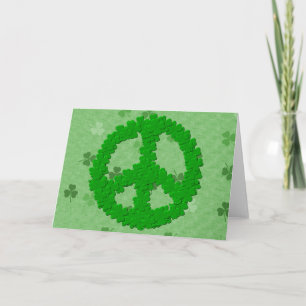 St Patrick's Day Peace Sign Card