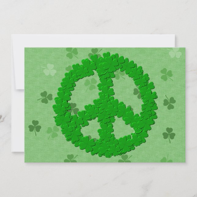 St Patrick's Day Peace Sign Invitation (Front)