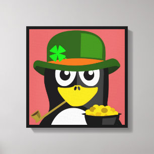 "ST. PATRICK'S DAY" PENGUIN CANVAS PRINT