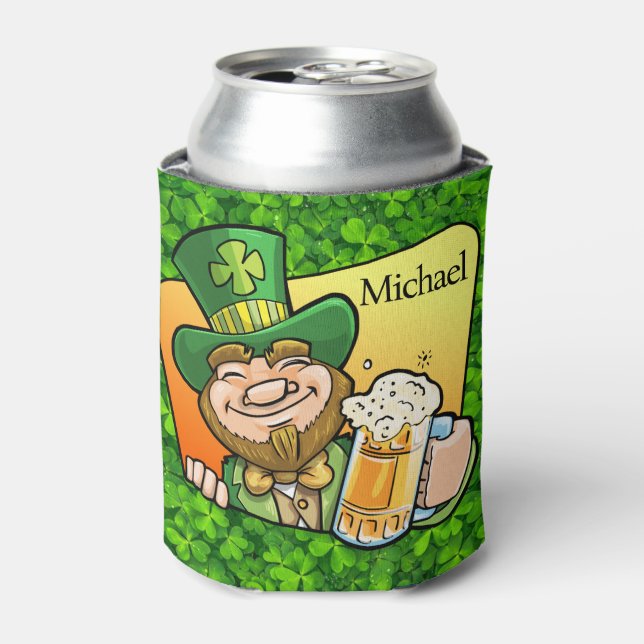 St. Patrick's Day Personalise Name or Text Can Cooler (Can Front)
