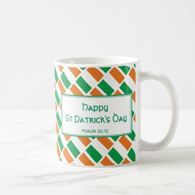 ST PATRICK'S DAY Personalised Christian IRISH FLAG Coffee Mug (Right)