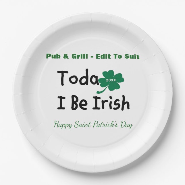 St. Patrick's Day Personalised Paper Plate (Front)