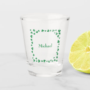 St. Patrick's Day personalised shamrock Shot Glass