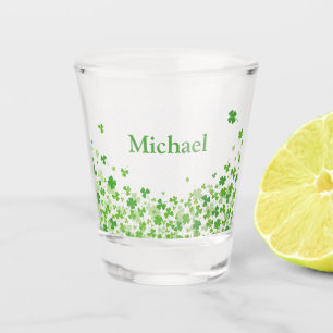 St. Patrick's Day personalised shamrock Shot Glass