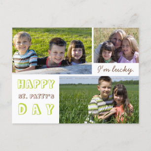 St. Patrick's Day Photo Collage Postcard Template