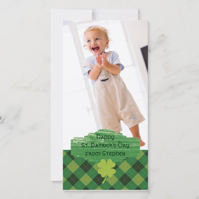 St. Patrick's Day Photo Greeting Card (Front)