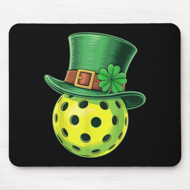 St patricks day pickleball paddleball player mouse mat (Front)