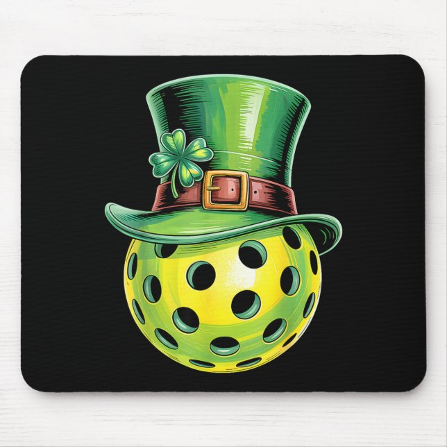 St patricks day pickleball paddleball player mouse mat (Front)
