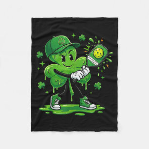 St patricks day pickleball saint pattys paddys men fleece blanket