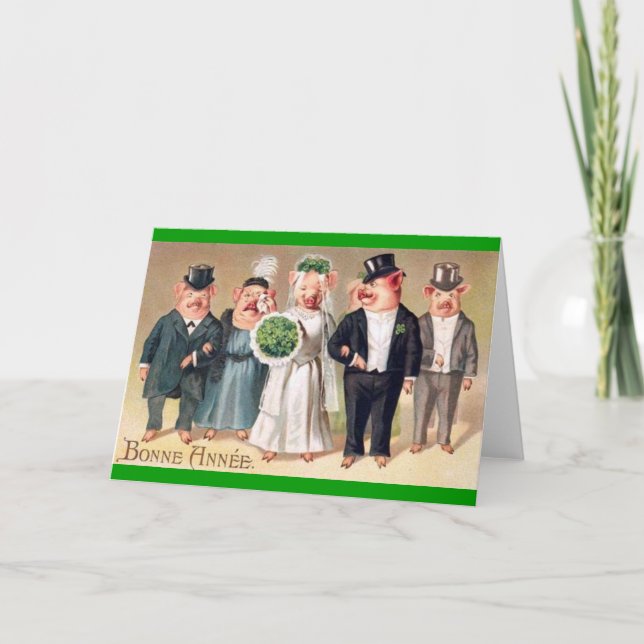 St Patricks Day Pigs Card (Front)