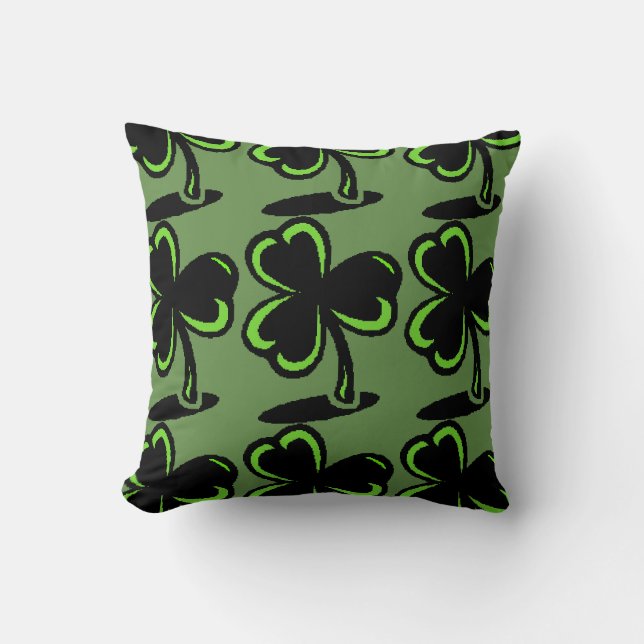 St. Patrick's Day Pillow Four Leaf Clover (Front)