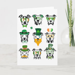 St Patrick's Day Pitbull For Pit Bull Lover Card