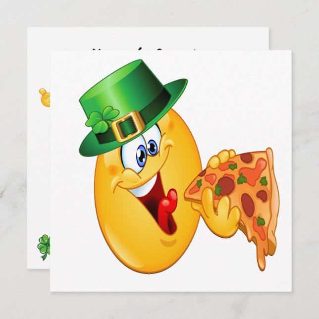 St. Patrick's Day Pizza Party Invitation (Front/Back)