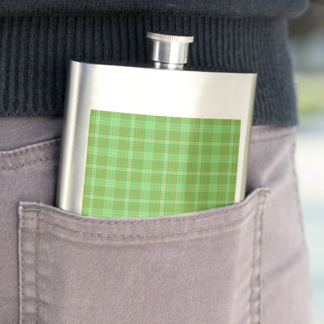St. Patrick's Day Plaid Hip Flask (In Situ)