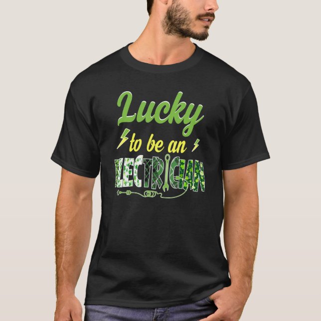 St Patricks Day Plaid Irish To Be An Electrician S T-Shirt (Front)