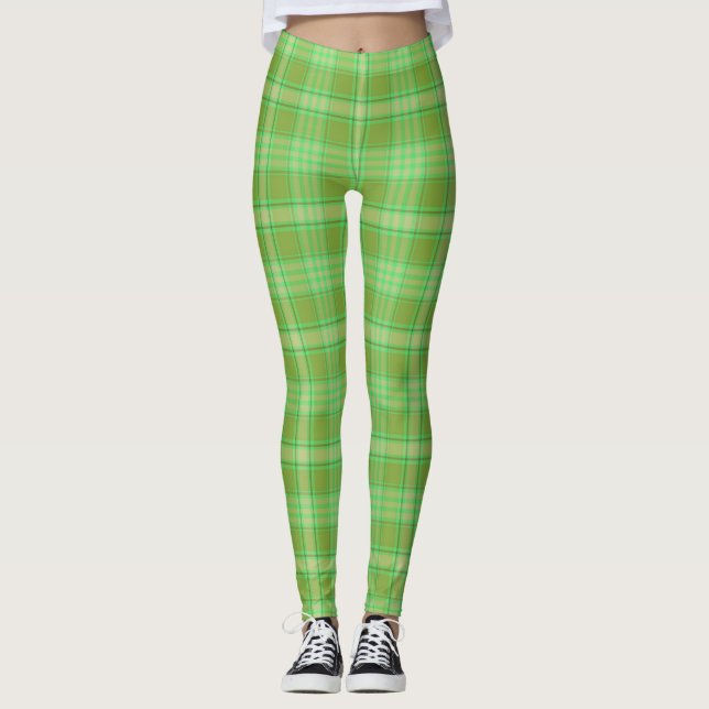 St. Patrick's Day Plaid Leggings (Front)