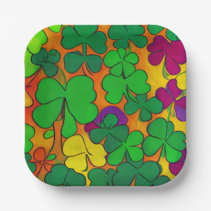 St. Patrick's Day Plates with Shamrocks