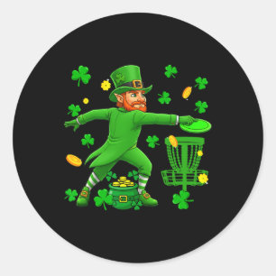 St. Patrick's Day Playing Disc Golf Matching Playe Classic Round Sticker