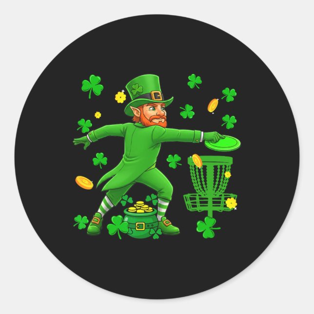 St. Patrick's Day Playing Disc Golf Matching Playe Classic Round Sticker (Front)