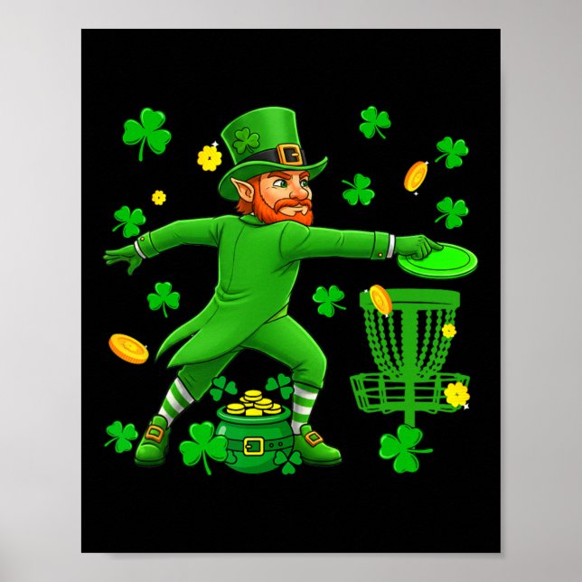 St. Patrick's Day Playing Disc Golf Matching Playe Poster (Front)