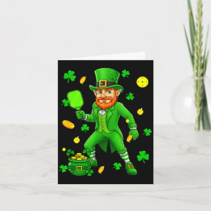 St. patrick's day playing pickleball matching card