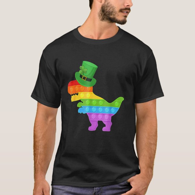 St Patricks Day Pop It Fidget Toy Leprechaun Boys  T-Shirt (Front)