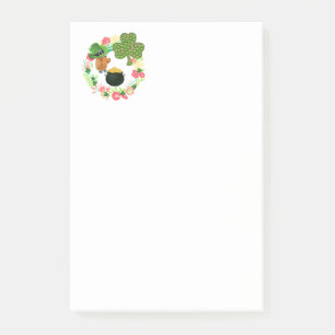 St. Patrick's Day Post it Notes Teddy Bear