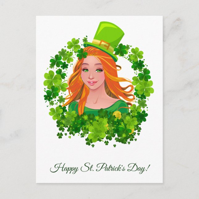 St. Patrick's Day.  Postcard (Front)