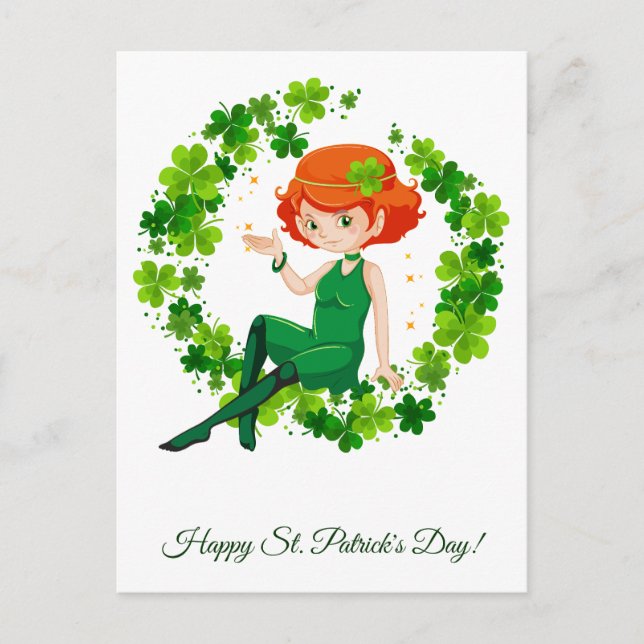 St. Patrick's Day.  Postcard (Front)