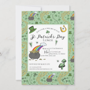 St Patricks Day Pot of Gold Lunch Invitation