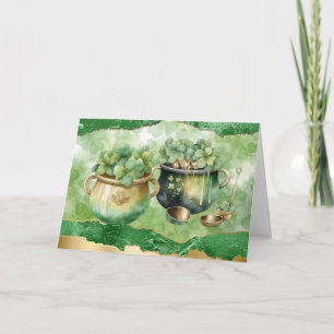 St. Patrick's Day Pots Of Gold Irish Clovers Card