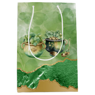 St. Patrick's Day Pots Of Gold Irish Clovers  Medium Gift Bag