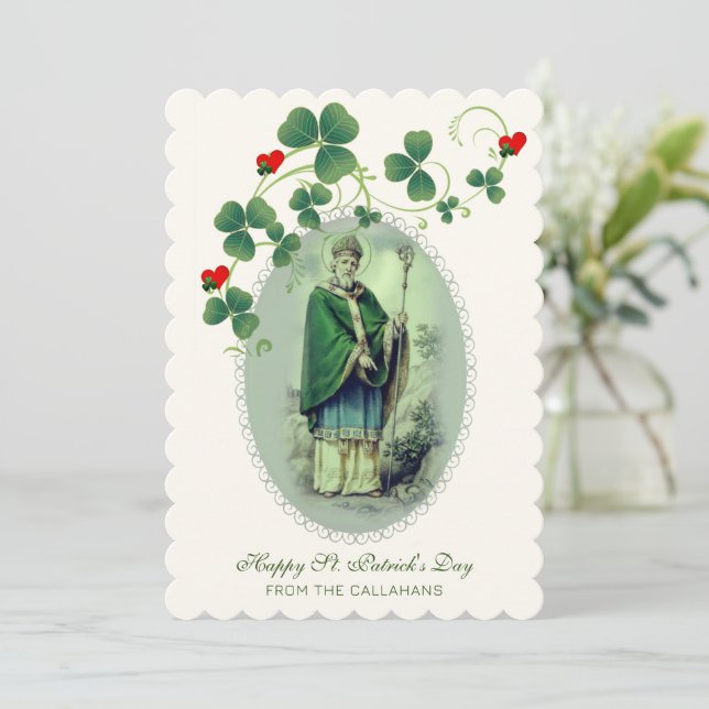 St. Patrick's Day Prayer Blessing Religious Card (Standing Front)
