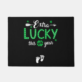 St Patricks Day Pregnancy Announcemen For Pregnant Doormat