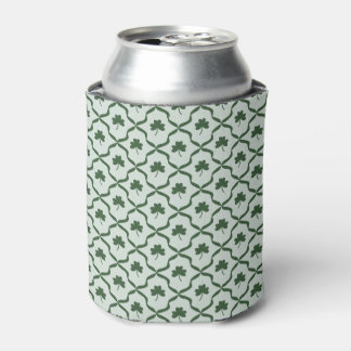 St. Patrick's Day Preppy Shamrock Clover Lattice  Can Cooler