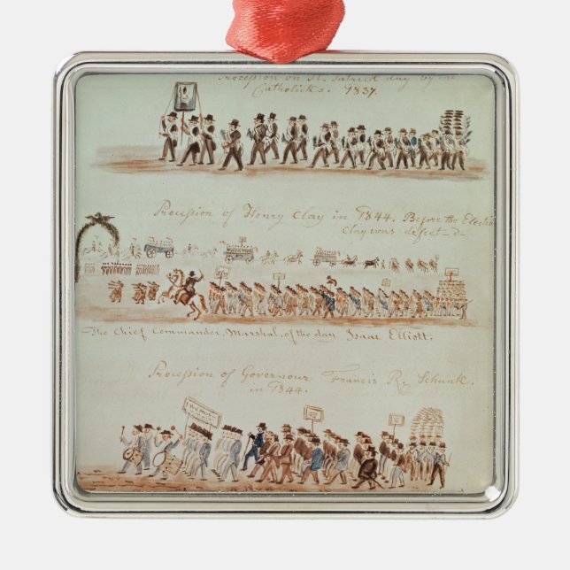 St. Patrick's Day procession Metal Tree Decoration (Front)