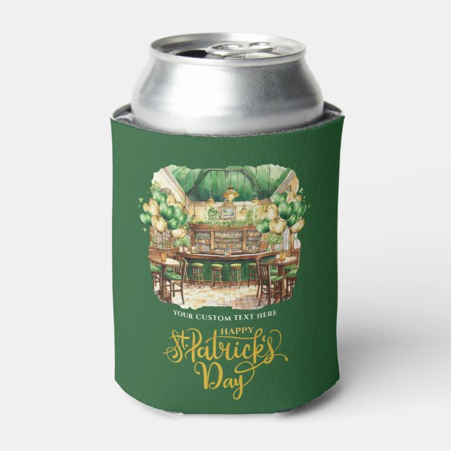 St. Patrick's Day Pub Bar Can Cooler (Can Front)
