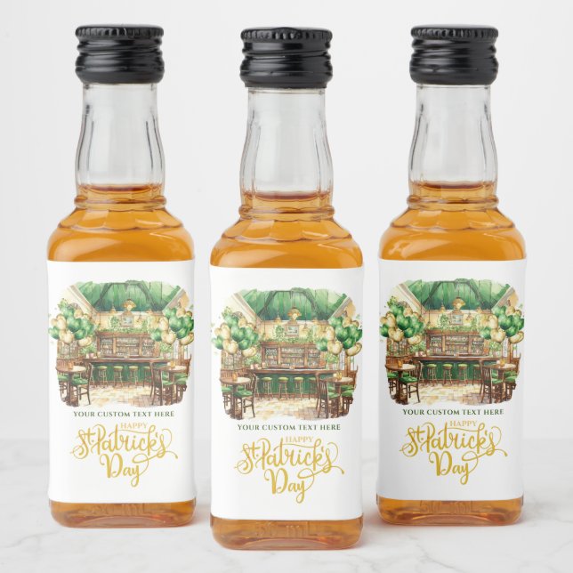 St. Patrick's Day Pub Party Custom Liquor Bottle Label (Bottles)