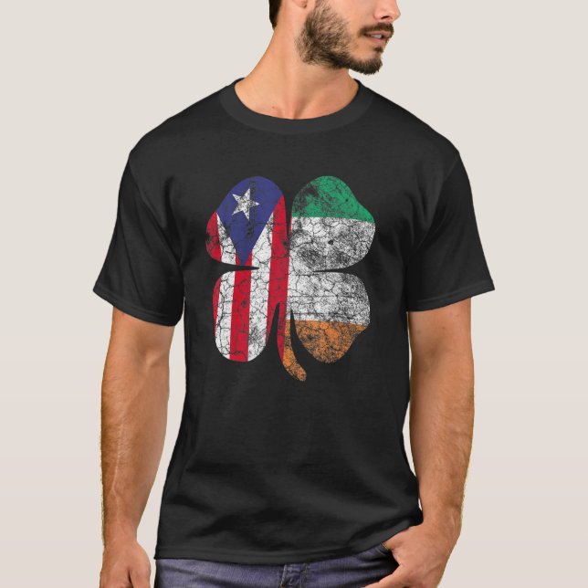 St Patricks Day Puerto Rican Ireland Flag Irish Sh T-Shirt (Front)