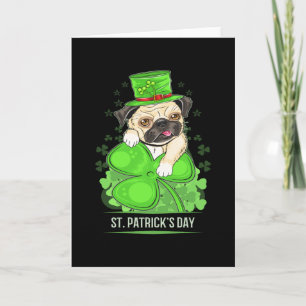 St Patricks Day Puppy Pug Card