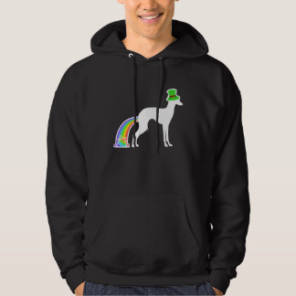 St Patrick's Day Rainbow Dog  Italian Greyhound Hoodie