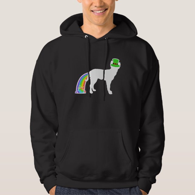 St Patrick's Day Rainbow Dog  Mudi Hoodie (Front)