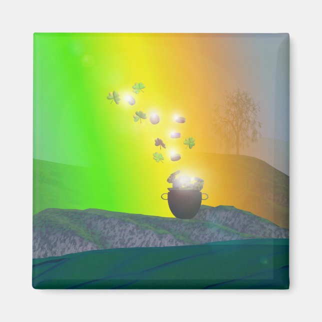 St. Patrick's Day - Rainbow Gold Magnet (Front)