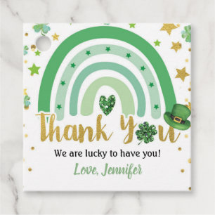 St Patrick's Day Rainbow Green Gold Thank You Favour Tags