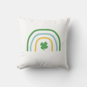 St Patricks Day Rainbow Irish Shamrock Pillow
