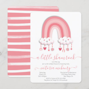 St. Patrick's Day Rainbow Shamrock Baby Shower Inv Invitation